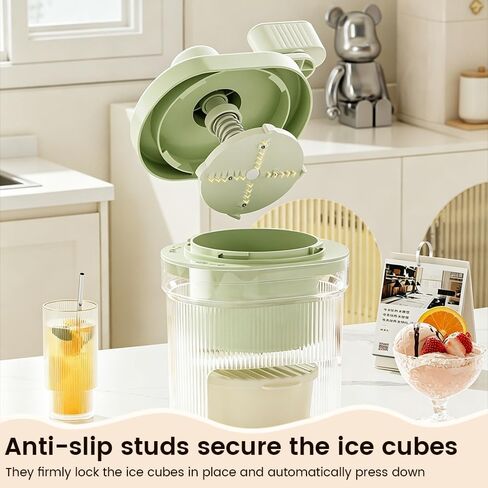 Shaved Ice Mini Snow Cone Machine, Portable Countertop Ice Shaver with No Slip Base, No Electricity Needed, Ice Cup Included, Lightweight, Stainless Steel Blade in Saudi Arabia