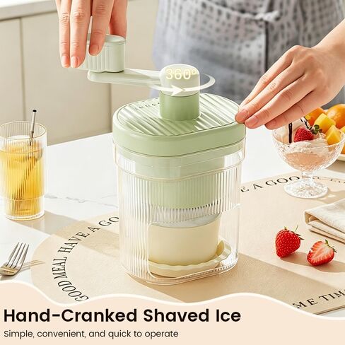 Shaved Ice Mini Snow Cone Machine, Portable Countertop Ice Shaver with No Slip Base, No Electricity Needed, Ice Cup Included, Lightweight, Stainless Steel Blade in Saudi Arabia