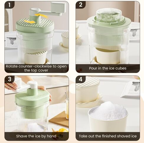 Shaved Ice Mini Snow Cone Machine, Portable Countertop Ice Shaver with No Slip Base, No Electricity Needed, Ice Cup Included, Lightweight, Stainless Steel Blade in Saudi Arabia