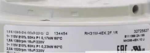 RH31M-4EK.2F.1R 115V 1.6/2.0A 0.17/0.23W 1380/1520RPM Cooling Fan 4-Wire in Kuwait