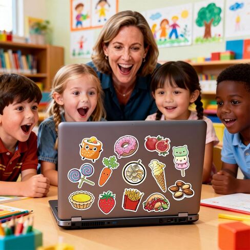 200 Food Stickers Waterproof Vinyl for Kids Scrapbook & Party in Kuwait
