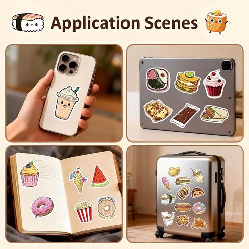 200 Food Stickers Waterproof Vinyl for Kids Scrapbook & Party in Kuwait