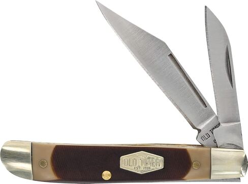 Old Timer 72OT Dog Leg Jack 5.2in Traditional Pocket Knife with 2 High Carbon Stainless Steel Blades, Ergonomic Sawcut Handle, and Convenient Size for EDC, Hunting, Camping, Whittling, and Outdoors in Saudi Arabia