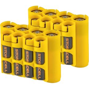 علبة وموزع بطارية Storacell AA + AAA Combo (عبوة من قطعتين)، أخضر عسكري، يحمل 4 بطاريات AA + 4 AAA (غير متضمنة)، متينة وصغيرة الحجم، علبة البطارية الأصلية، مصنوعة في الولايات المتحدة الأمريكية in Kuwait