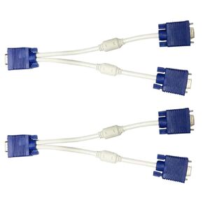 BESPORTBLE 2 Pcs Vga 1 to 2 Out Adapter Cable Male to Dual Female Splitter for Monitor and Tv Display 0. Vga Video Splitter Cable for Dual Screen Mirroring in Kuwait