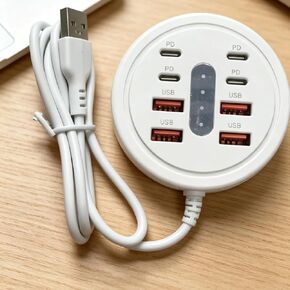 Round 8 Port USB 3.0 Hub Splitter Docking Station with 39.37 Inch Cable in Saudi Arabia