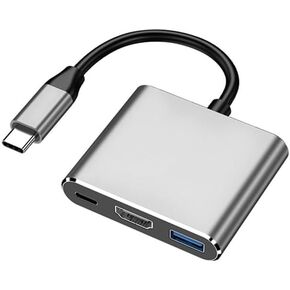 1pc USB C Hub, Type-C to HDMI USB 3.0 PD 100W Adapter, 3-in-1 Aluminum Dock for Laptop, MacBook, Tablet, Monitor, Office Travel Home in Saudi Arabia