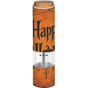 Happy Halloween Electric Salt Pepper Grinder with LED Light, Battery Operated Pepper Mill, Adjustable Coarseness Spice Grinder for Kitchen Camping Picnic in Kuwait