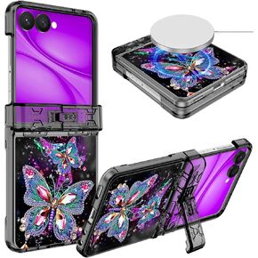 Miqala for Galaxy Z Fold 8 Case,[Glow in The Dark][Compatible with Magsafe][Hidden Stand][Built-in Screen Protector][Hinge Protection] Slim Case for Samsung Galaxy Z Fold 8,Dark Butterfly in Kuwait