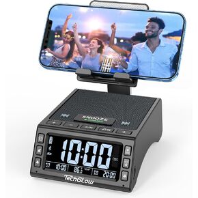 TechGlow Foldable Cellphone Stand with Wireless Bluetooth Speaker Birthday Gifts for Men Women Mother Father Cool Tech Gadgets in Saudi Arabia
