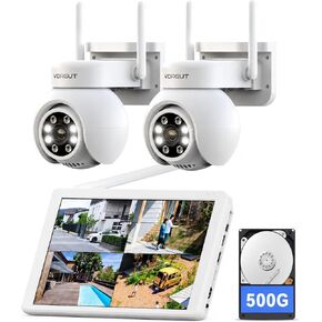 Wireless Security Camera System with 10" Monitor, 2X 3MP PTZ Camera in Kuwait