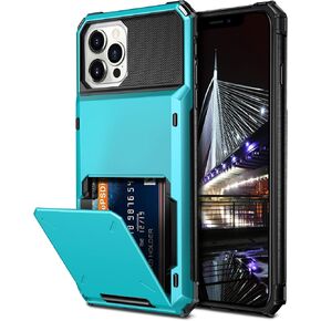 محفظة Vofolen لهاتف iPhone 13 Pro Max مع حامل 4 بطاقات أزرق سماوي in Kuwait