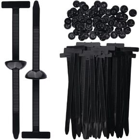 50PCS Nylon Universal Cable Tie Buckle Zip Tie, Heavy Duty Self-Locking Push Pin for Button Design with Wire Bundling DIY Snap-Fit Ziptie Bumper Retainer in Saudi Arabia