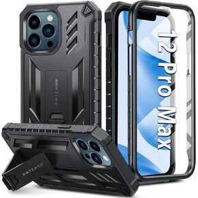 FNTCASE for iPhone 12 Pro Max Case, Built-in Screen Protector, Kickstand in Saudi Arabia