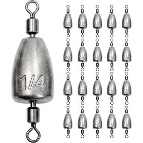 Fishing Weights with Rolling Swivel Bullet Quick Set Up Drop Shot Sinkers Streamlined Lead Fishing Sinkers for Freshwater Saltwater Catfish Bass Casting Fishing and Bottom Fishing Rigs in Saudi Arabia