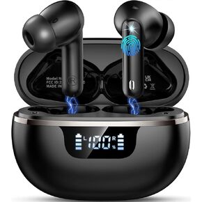 Wireless Earbuds, Bluetooth 5.4 Headphones Deep Bass Stereo, in-Ear Earphones with ENC Noise Canceling Mics, IP7 Waterproof Wireless Headphones for Android iOS, 45H Playtime Ear Buds Dual LED Display in Saudi Arabia