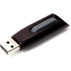 Verbatim 128GB USB 3.0 Store 'n' Go V3 Flash Drive - Cap-Less & PC/Mac Compatible - Gray in Kuwait