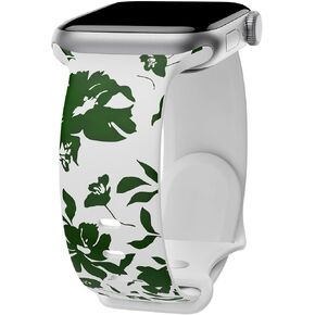 Floral Band Compatible with Apple Watch Band 41mm 40mm 38mm 45mm 44mm 42mm 49mm Women, Soft Silicone Printed Sport Strap for iWatch Series 11 10 9 8 7 6 5 4 3 SE Ultra in Kuwait