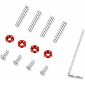 Metal Computer Fan Screws, Fan Mounting Hardware with Nuts Washers Hex Wrench, for 25-30mm Thickness Cooling Fans, Red in Kuwait