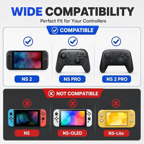 Thumb Grips Caps for Nintendo Switch 2/Pro 1/2 Controller Joystick in Kuwait
