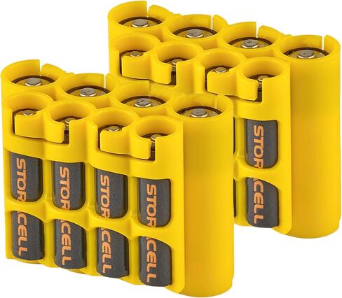 علبة وموزع بطارية Storacell AA + AAA Combo (عبوة من قطعتين)، أخضر عسكري، يحمل 4 بطاريات AA + 4 AAA (غير متضمنة)، متينة وصغيرة الحجم، علبة البطارية الأصلية، مصنوعة في الولايات المتحدة الأمريكية in Kuwait