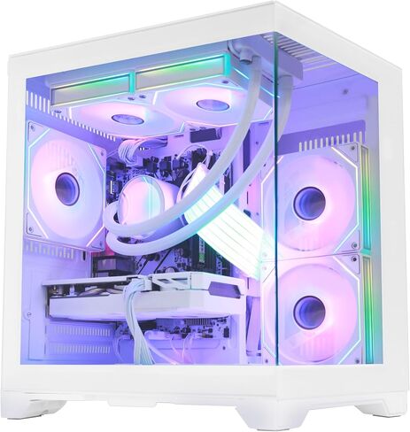 Pink RGB Prebuilt Gaming Desktop PC, AMD Ryzen 7 5700X 3.4GHz, GeForce RTX 5060 8GB, 32GB DDR4 RAM, 1TB PCIe SSD, ARGB Software, 240mm AIO, ARGB Software, Windows 11 Gaming Tower Computer in Saudi Arabia