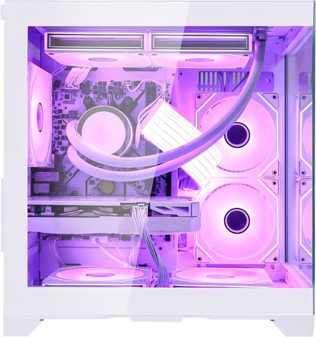Pink RGB Prebuilt Gaming Desktop PC, AMD Ryzen 7 5700X 3.4GHz, GeForce RTX 5060 8GB, 32GB DDR4 RAM, 1TB PCIe SSD, ARGB Software, 240mm AIO, ARGB Software, Windows 11 Gaming Tower Computer in Saudi Arabia