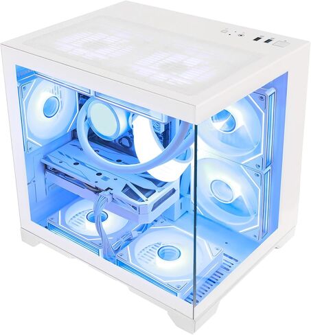 Pink RGB Prebuilt Gaming Desktop PC, AMD Ryzen 7 5700X 3.4GHz, GeForce RTX 5060 8GB, 32GB DDR4 RAM, 1TB PCIe SSD, ARGB Software, 240mm AIO, ARGB Software, Windows 11 Gaming Tower Computer in Saudi Arabia