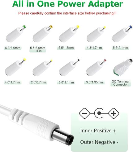 12V 3A Power Supply AC Adapter 36W AC 100V-240V to DC 12V 3A Power Cord in Kuwait