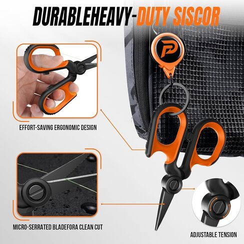 PLUSINNO Fishing Gear, Fishing Tools Kit, 7pcs Fishing Accessories, Corrosion Resistant Fishing Pliers, Fish Knife, Fish Lip Gripper, Fishing Gifts for Men in Kuwait