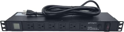 10-Outlet Rack Mount Surge Protector Power Strip PDU, 15A, 120V, 3000 Joules, 9ft Cordwith 5-15P Plug, 1U Horizontal Rack Mount,Overload Protection Switch, Steel Body.Anti Electric Shock Protection in Saudi Arabia