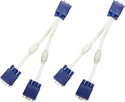 Alipis 2pcs Vga Splitter Video Adapter Cable 0. Male to Dual Female for Display Screen LCD Connection in Saudi Arabia