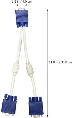 Alipis 2pcs Vga Splitter Video Adapter Cable 0. Male to Dual Female for Display Screen LCD Connection in Saudi Arabia