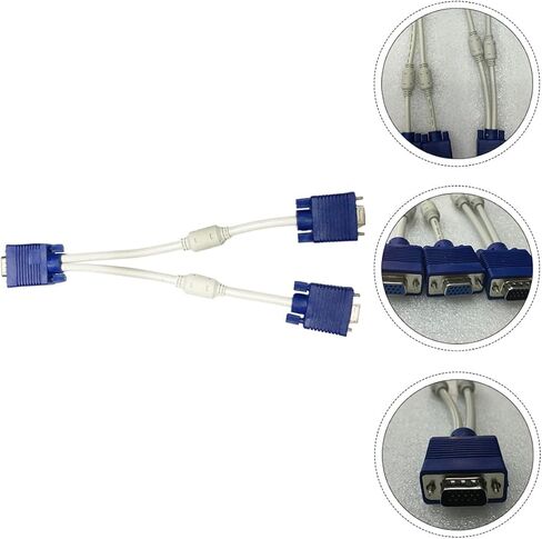 Alipis 2pcs Vga Splitter Video Adapter Cable 0. Male to Dual Female for Display Screen LCD Connection in Saudi Arabia