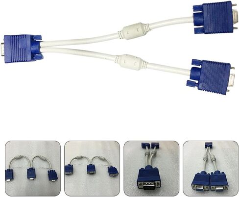 Alipis 2pcs Vga Splitter Video Adapter Cable 0. Male to Dual Female for Display Screen LCD Connection in Saudi Arabia