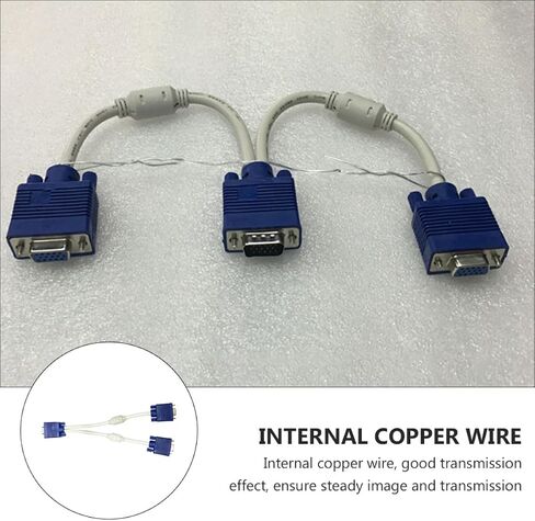 Alipis 2pcs Vga Splitter Video Adapter Cable 0. Male to Dual Female for Display Screen LCD Connection in Saudi Arabia