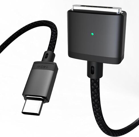 Aurioen USB-C to Magnetic 3 Cable 140W, 6.6ft Black for MacBook Pro/Air in Kuwait