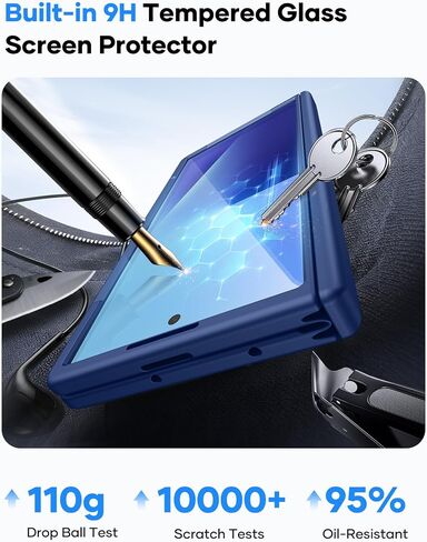 Vihibii for Samsung Galaxy Z Fold 7 Case with Front Screen Protector, Compatible with MagSafe, Full Lens & Hinge Protection, Military Grade Rugged Phone Cover Case for Samsung Galaxy Z Fold 7, Blue in Kuwait