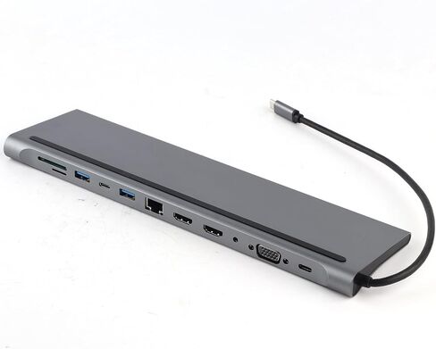 USB C Docking Station Monitor, Type C to HDMI Adapter 12 in 1 USB C Hub with VGA, RJ45, 87W PD, USB Ports, SD/TF Card Reader, Audio and Type C Ports in Saudi Arabia