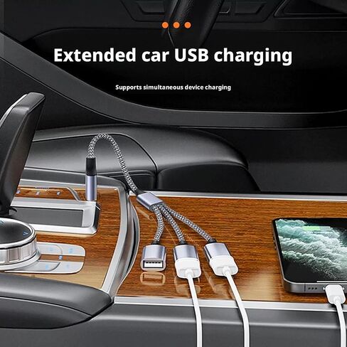 USB Hub, 3‑Port USB 2.0 OTG Splitter, 1‑to‑3 USB A Multi‑Port Adapter with Braided Cable, USB Expander for Laptop PC, Connect Flash Drive, Mouse, Keyboard, Game Controller in Saudi Arabia