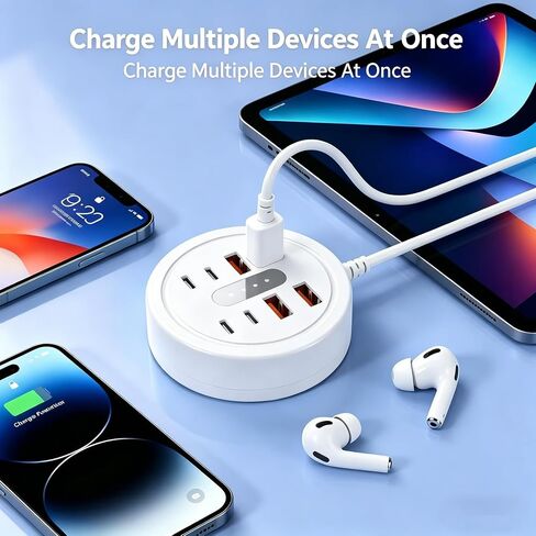 Round 8 Port USB 3.0 Hub Splitter Docking Station with 39.37 Inch Cable in Saudi Arabia
