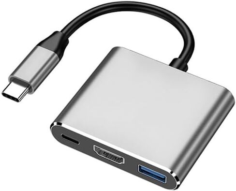1pc USB C Hub, Type-C to HDMI USB 3.0 PD 100W Adapter, 3-in-1 Aluminum Dock for Laptop, MacBook, Tablet, Monitor, Office Travel Home in Saudi Arabia