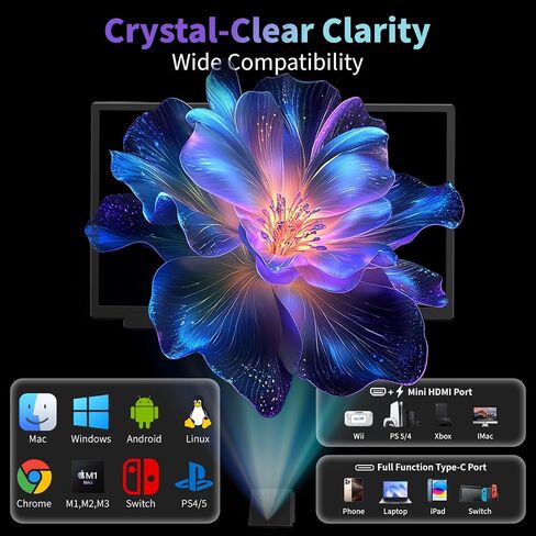 4K UHD15.6'' Laptop Screen Extender, One Cable USB-C Detachable Pro Monitor in Saudi Arabia