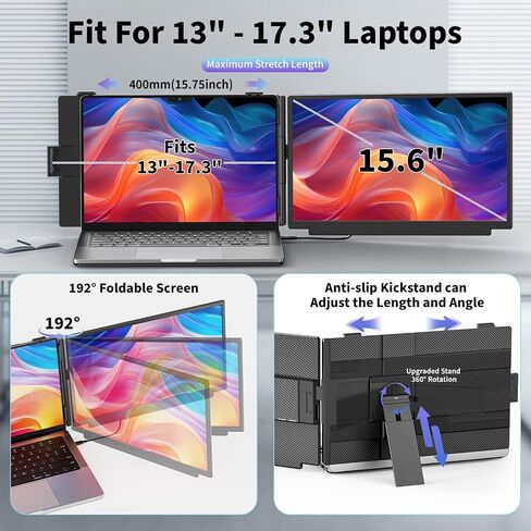 4K UHD15.6'' Laptop Screen Extender, One Cable USB-C Detachable Pro Monitor in Saudi Arabia