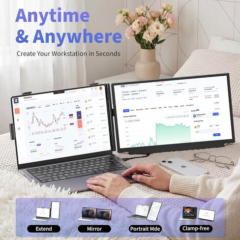 4K UHD15.6'' Laptop Screen Extender, One Cable USB-C Detachable Pro Monitor in Saudi Arabia