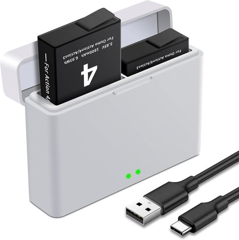 2-Pack for Osmo Action 4&3 Battery with 5V3A USB-C Dual-Slot Charging Hub in Saudi Arabia