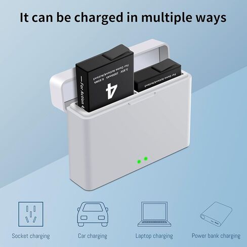 2-Pack for Osmo Action 4&3 Battery with 5V3A USB-C Dual-Slot Charging Hub in Saudi Arabia