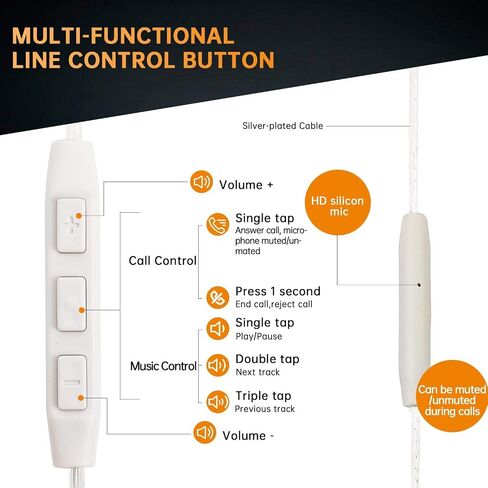 Wired Earbuds USB C Headphones with Mic, Hi-Res HiFi IEM Earphones in Saudi Arabia