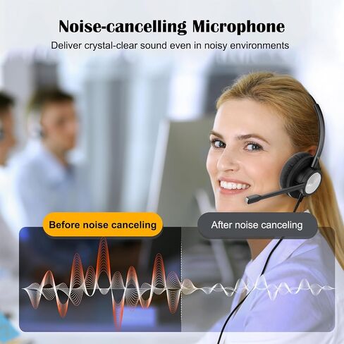 MKJ USB Headset with Noise Cancelling Microphone for Call Center & Office in Kuwait