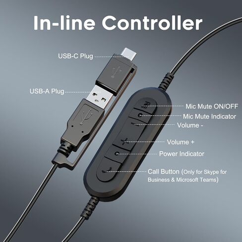 MKJ USB Headset with Noise Cancelling Microphone for Call Center & Office in Kuwait